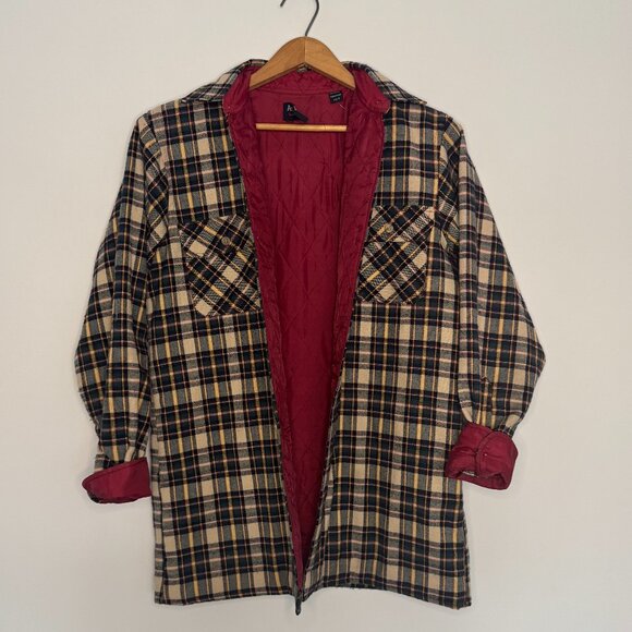 Arrow Sportswear Other - Vintage 1980s Arrow Chore Coat | Earthy Plaid Quilted Lining Shacket Men S